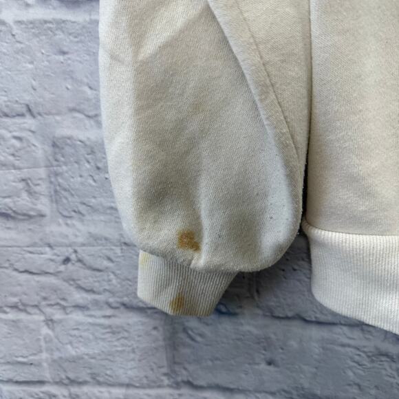 Vintage Jerzees Crewneck Sweatshirt Size L Off White Fall Pumpkin Grandma Scare - Picture 10 of 11